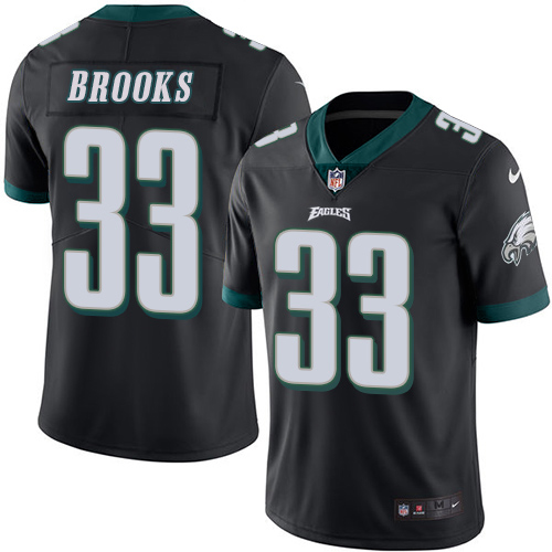 Men's Limited Ron Brooks Nike Jersey Black - #33 Rush NFL Philadelphia Eagles